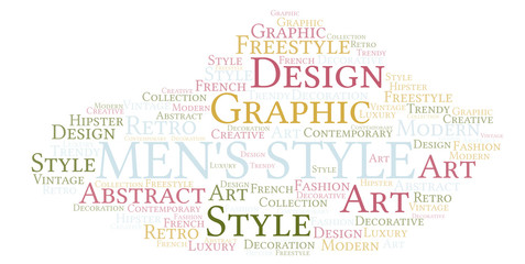 Obraz premium Men's Style word cloud.