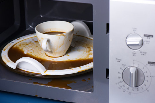 A cup of coffee exploded in the microwave Overheating in the microwave