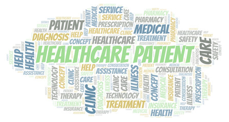 Obraz premium Healthcare Patient word cloud.