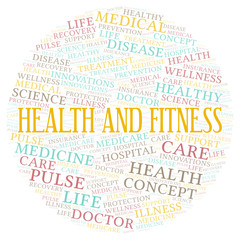 Obraz premium Health And Fitness word cloud.