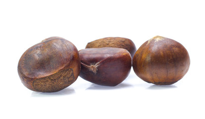 Chestnuts  isolated on white background