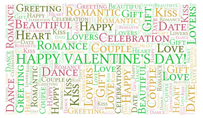 Fototapeta premium Happy Valentine's Day! word cloud.