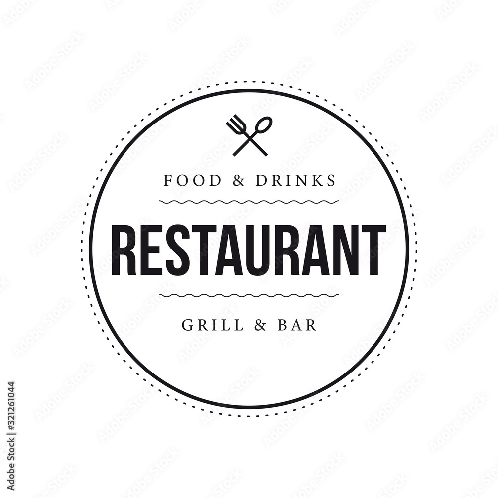 Wall mural Restaurant vintage stamp black sign