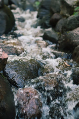 Flowing water on Bastion hill in Riga, Latvia, East Europe