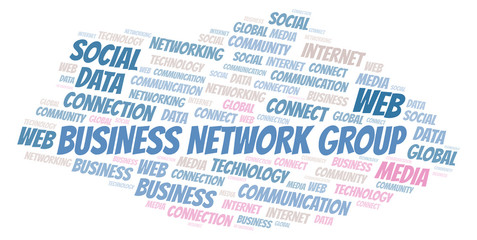 Obraz premium Business Network Group word cloud.