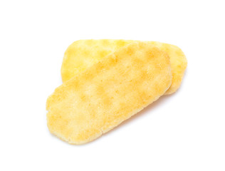 Rice cracker on white background