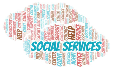 Social Services word cloud.