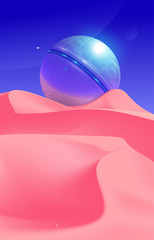 Desert Scenery Art in Vector