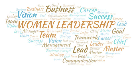 Women Leadership word cloud.