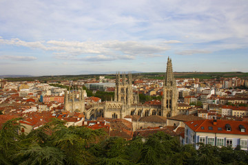 Fototapeta na wymiar burgos cathedral in spain panorama