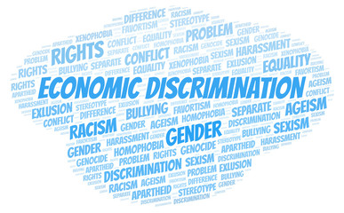 Economic Discrimination - type of discrimination - word cloud.