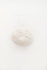 Baking cereal bread a Step by step guide to bake cereal bread,  top view on a white board, after 12 hours or more the dough is ready