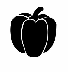 black paprika silhouette icon vector isolated on white background