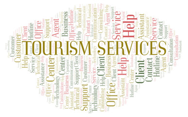 Fototapeta na wymiar Tourism Services word cloud.
