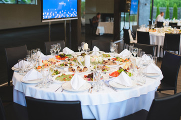 festive table at restaurant