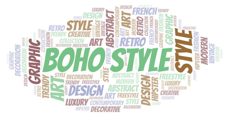 Boho Style word cloud.