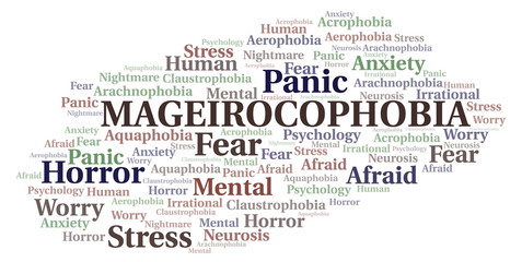 Mageirocophobia word cloud.