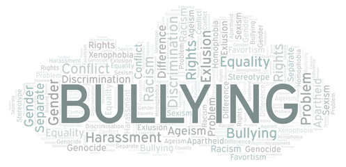 Bullying - type of discrimination - word cloud.