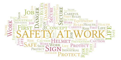 Obraz premium Safety At Work word cloud.