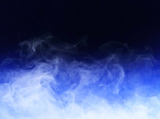 Smoke white on light blue and dark background