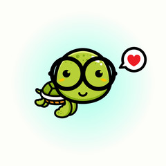 cool turtle mascot vector design