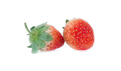 strawberries over white background
