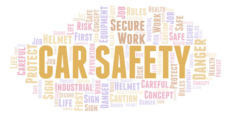 Fototapeta premium Car Safety word cloud.