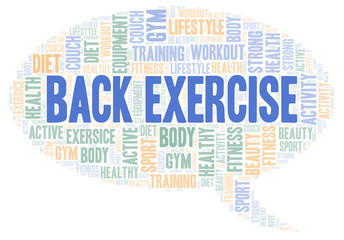 Obraz premium Back Exercise word cloud.