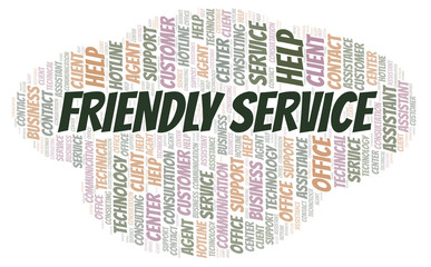 Friendly Service word cloud.