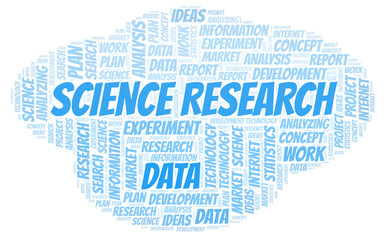 Science Research word cloud.