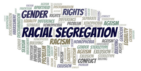 Obraz premium Racial Segregation - type of discrimination - word cloud.