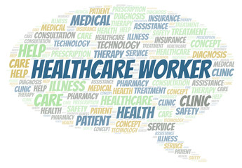 Healthcare Worker word cloud.