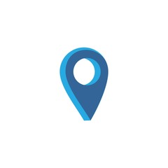 Illustration modern blue pin location icon vector illustration