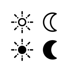 Sun & Moon Icon. Nature Icon Set Vector Logo Symbol.