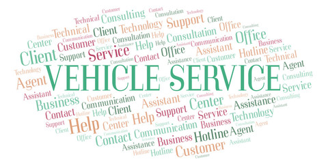 Vehicle Service word cloud.