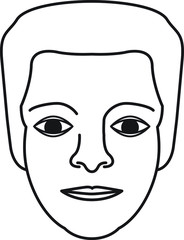 afro face icon, Vector illustration