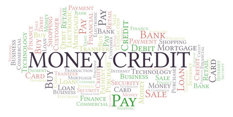 Money Credit word cloud.