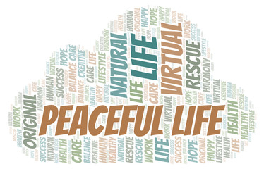 Peaceful Life word cloud.