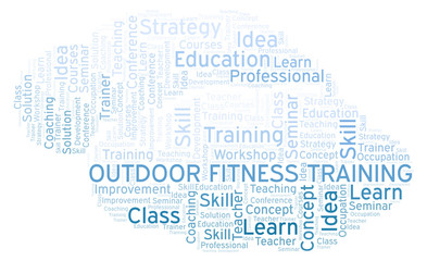 Fototapeta na wymiar Outdoor Fitness Training word cloud.
