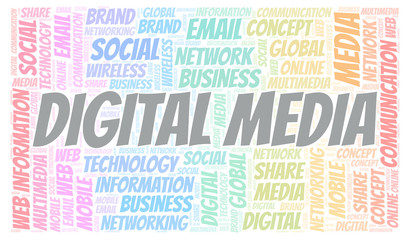 Fototapeta premium Digital Media word cloud.