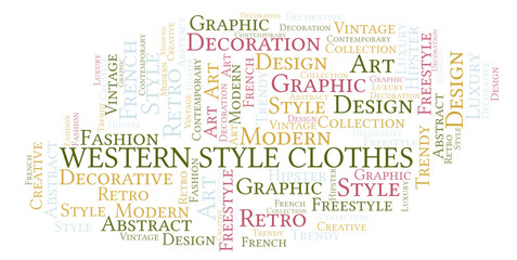 Obraz premium Western Style Clothes word cloud.