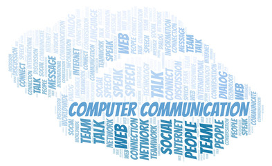 Obraz premium Computer Communication word cloud.
