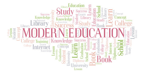 Modern Education word cloud.