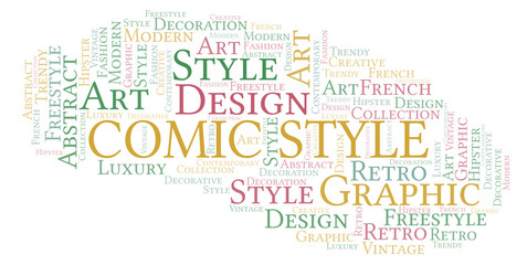 Obraz premium Komiksowa chmura słowa.