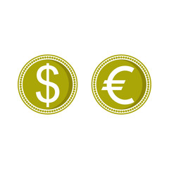 euro coin icon design vector template EPS 10