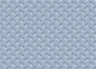Metallic diamond plate background with seamless pattern