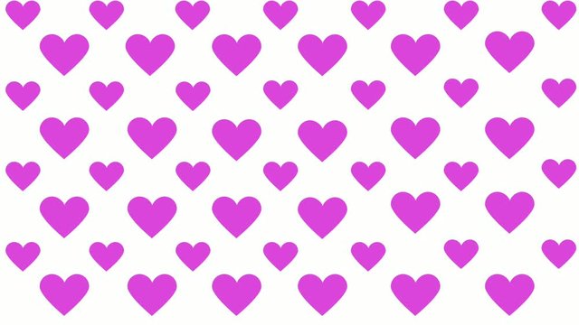 valentine love pink seamless pattern with hearts in flat style