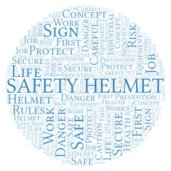 Safety Helmet word cloud.