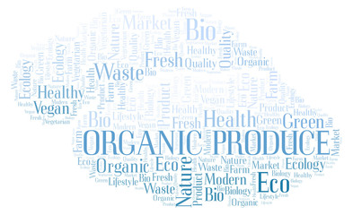 Fototapeta premium Organic Produce word cloud.