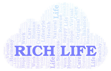 Rich Life word cloud.